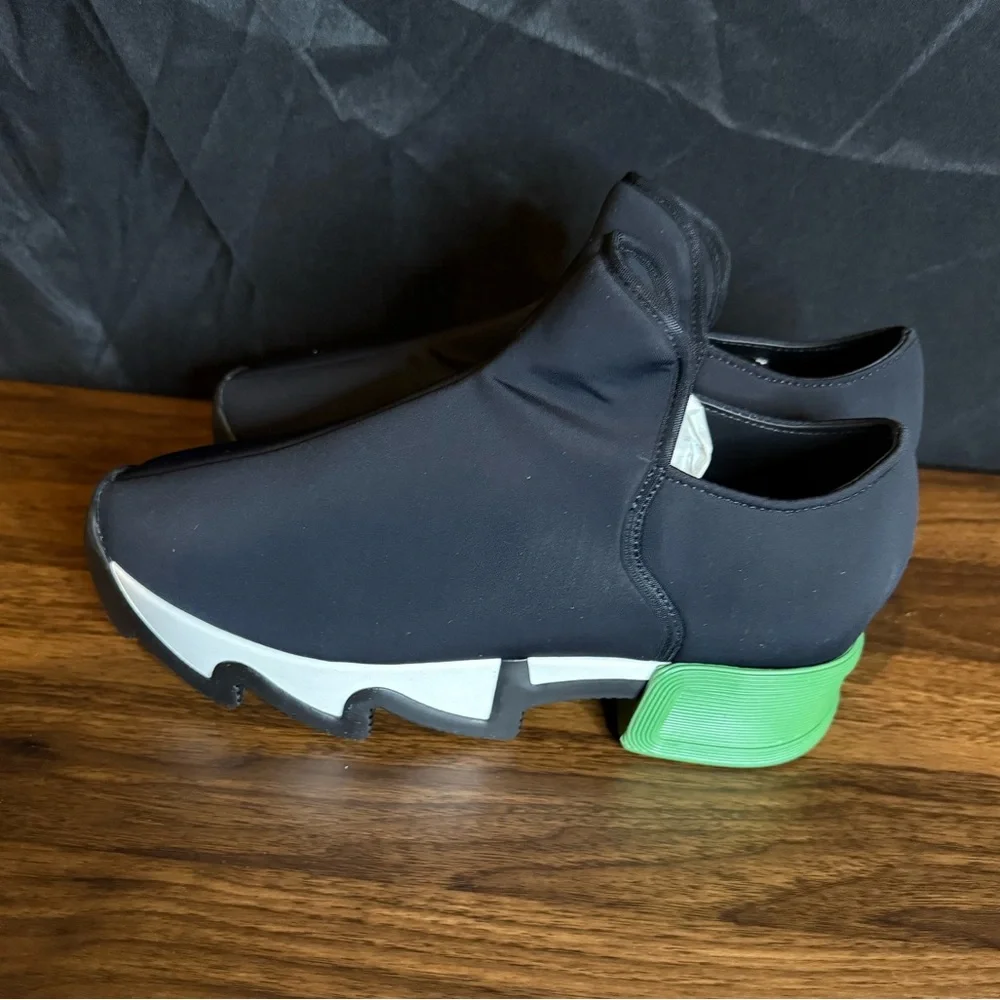iRi Wes Black and Green Neoprene Slip-On Low Top Fully Vegan Sneakers, Womens 39 - Picture 4 of 8
